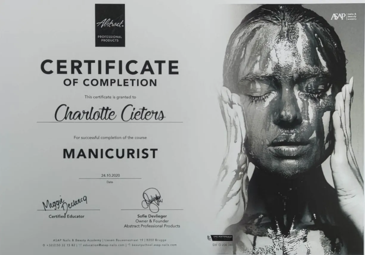 Certificaat Manicurist – ASAP Nails & Beauty