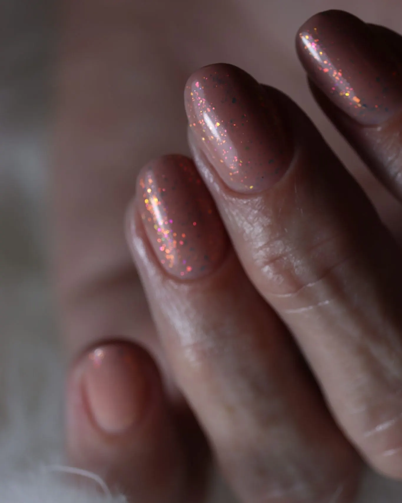 Naturel nagels met glitter